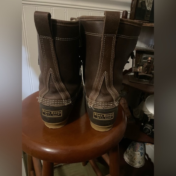 L.L. Bean Women’s 8” Brown Leather Shearling Lined Bean Boots Size 10 Narrow - Picture 11 of 13